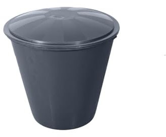 TrendLine Regentonne rund Deckel Hahn 210L grau Regenwassertonne Wassertank
