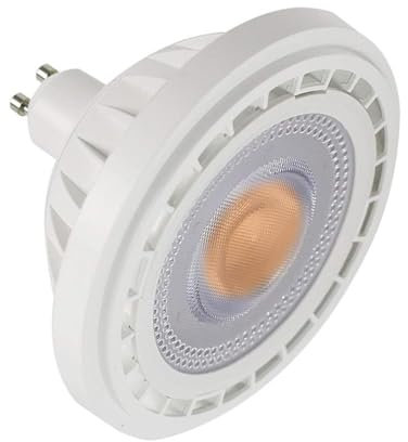 YXJX low voltage bulbs, Lot de 5 ampoules LED COB AR111 DC12V 12W GU10/G53 avec coque en aluminium revêtue de plastique(Warm white,GU10)