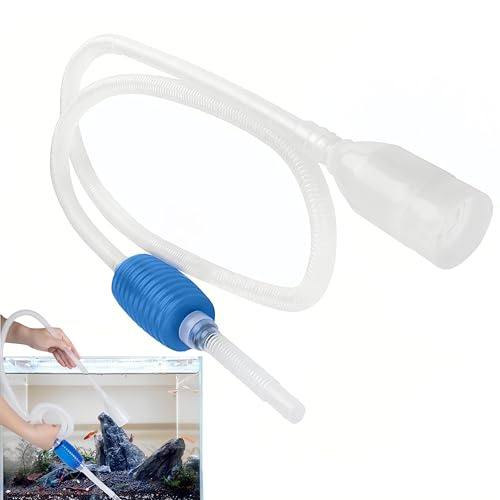 YIXINHE 1 Pcs Aquarium Gravel Cleaner, Syphon Pump Fish Tank Hand Pump Siphon Gravel Cleaner Siphon Pump Kit for Fish Tank Daily Water Changing Filter Sand Cleaning (Blue)