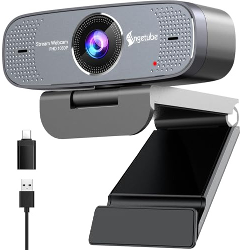 1080P Webcam with Microphone 1080P Web Cam Computer Caemra with Autofocus HD Web cam Plug&Play USB PC Webcam Streaming Camera for Laptop, Desktop, PC, Mac,Web Cam Works w/Zoom/Teams/Facetime/YouTube