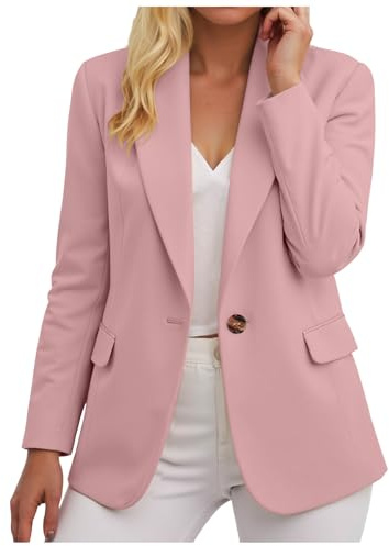 Blazer De Mujer Casual Saco Largo De Manga Larga Con Botón Y Estilo Elegante Chaqueta Mujer Talla Grande Blazer Para Delgada Ligera Fácil Combinar Chaqueta Traje Ajustada Para Estilo Casual Noche