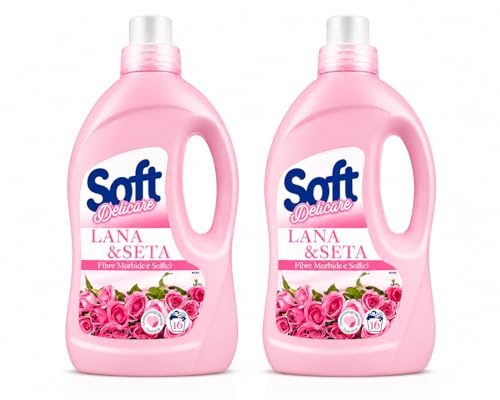 Lana & Seta Detersivo Liquido per Capi Delicati – Fibre Morbide e Soffici – Per Lana, Seta e Tessuti Delicati – 16 Lavaggi – Dermatologicamente Testato – Made in Italy - 2 Unita da 900ml