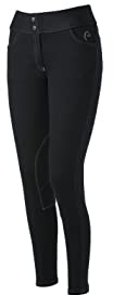 Equi-Theme/Equit’M 979101734 - Pantalon d’équitation à Enfiler, Unisexe, Bleu Marine avec surpiqûres Blanches, Taille Unique