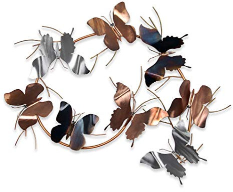 World Art Quadri e sculture in Metallo Farfalle, Multicolore, 60 x 70 x 5 cm