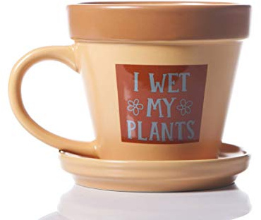 Boxer Gifts MU3071 Wet My Plants Mug | Funny Gardening Gift for Him or Her | Comes with Saucer | Ceramic, 10 Ounces