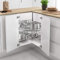 Menage Confort GIRATORIA 270º Bandeja para Armario esquinero de Cocina, Metal, Acero Cromo, Diámetro 700mm / Alto 730-780mm