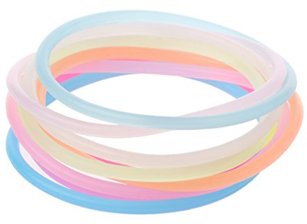 Ocobudbxw 10PCS Braccialetti Luminosi per Notte Braccialetti in Gomma gommosa in Silicone Fai da Te