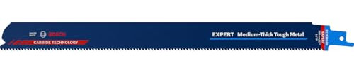 Bosch Professional 1x Hoja de sierra sable Expert ‘Medium-Thick Tough Metal’ S 1255 HHM (para Acero resistente, Láminas de acero inoxidable, Longitud 300 mm, accesorios Sierra sable)