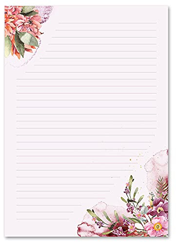 20 Blatt Briefpapier BLÜTENZEIT - DIN A4 Format - Blumen & Blüten