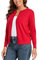CUNYI Women’s Cardigan Sweater Long Sleeve Classic Crew Neck Ladies Coat with Buttons Casual Elegant Outerwear, Red L