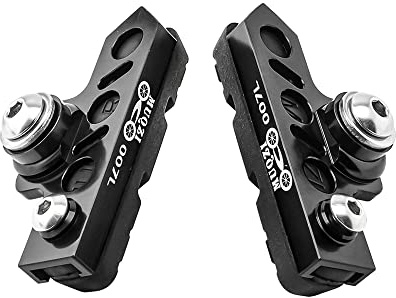 BBxunsless Bicycle C Caliper Extended Brake Pad (Set of 2) Wear-Resistant Replaceable Aluminum Alloy Rim Brake for Road, MTB, Folding Bike (Black-Black)