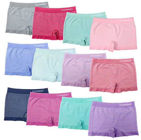 Channo Mutandine Culotte Danza Bambina Nylon Senza Cuciture Elastico Morbido Microfibra 12 Pezzi Multicolore