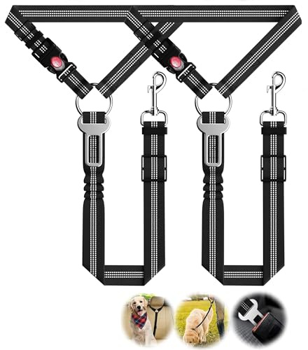 CEASELESLY-Cintura Sicurezza Cani Autos,Cintura Sicurezza chiens per Poggiatesta,Cinturas Sicurezza Cani,Cinturas per chiens auto in nylon elastico,per Tutte Canis per Auto Viaggio Sicurezza
