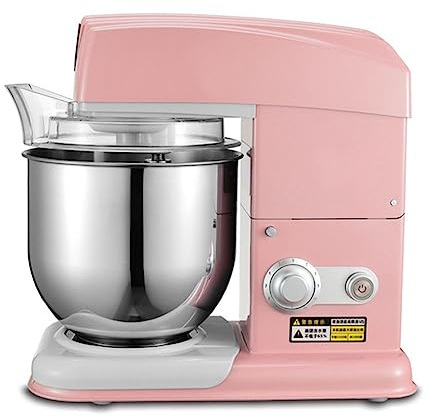 Robot De Cocina con Recipiente De Acero Inoxidable De 7L 11 Velocidad Batidora Amasadora con Agitador Mezclador, Batidor De Malla, Gancho para Masa, Agitador De Silicona para Pastel De Crema De Huevo