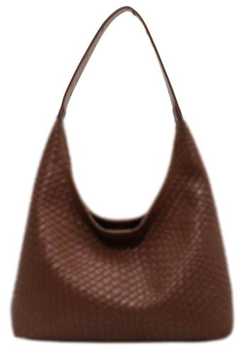 GSenhui Geflochtene Tasche Shopper PU Beuteltasche Tote Schultertasche Gewebte Handtasche Einkaufstasche Tote Bag Tragetasche für Schule Täglich Schwarz