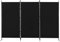 CLIPOP Raumteiler Paravent 3 Teilig 258 x 180 cm Extralanger, Sichtschutz Faltbar mit Metallrahmen, Spanische Wand Raumtrenner Schwarz, für Büros, Wohnzimmer,Balkon