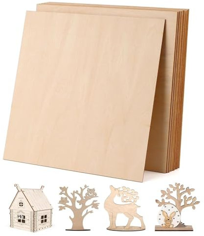 Lot de 30 plaques de contreplaqué 400 x 400 x 3 mm en bois de tilleul épais pour projets laser, bricolage, artisanat, modèle, peinture, peintures gravées