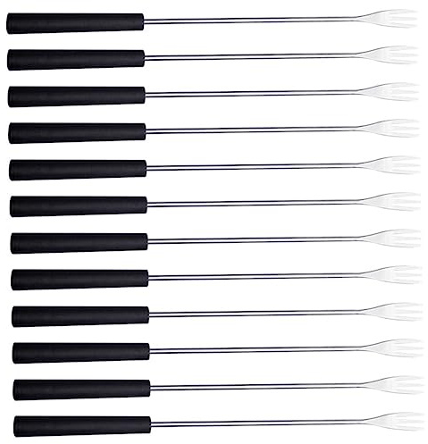 Sosoport 12pezzi Forchette Per Cioccolato in Acciaio Inossidabile Forchette Da Fonduta Manico in Pp Per Alimenti Domestici Da Fonduta Cucina Per