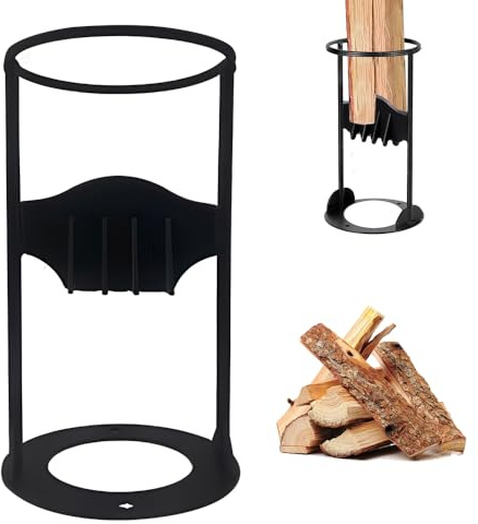 Rakuker Astilladora de Leña Manual, Astilladora de Troncos Carbono Acero, Partidor Cortador de Leña, Log Splitter, Seguro Divisor de Leñas, Cortador Leñas para Hogar y Camping al Aire Libre