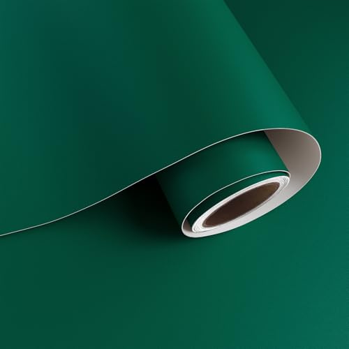 VaryPaper Papier Peint Vert 40cmx200cm Film Autocollant Meuble Vert Mat Revêtement de Plan de Travail Stickers pour Meuble Armoires Table à Manger Papier Peint Chambre Enfant Salon Salle de bain
