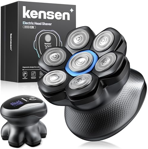 kensen 7D Rasoio Testa Calva Uomo Zero Assoluto 100 Mini di Autonomia USB-C