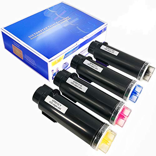 VICTORSTAR Compatible Xerox 6510 6515 Toner Cartridge (Black + Cyan + Magenta + Yellow) 4 Colors The Highest Yield 5500 Pages & 4300 Pages for Xerox Phaser 6510 WorkCentre 6515 (4 Colors)