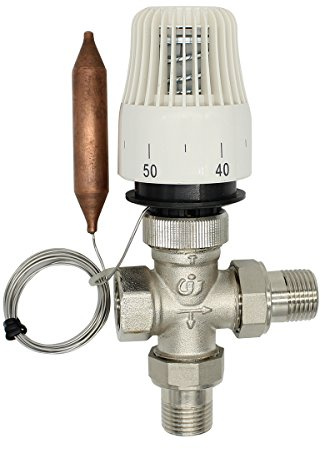 valvula 3 vias 1/2 3/4 1 pulgada con cabeza termostatica radiador agua calefaccion m30x1.5mm (DN15)