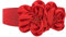 TeeYee Damen Mädchen Große Blumen Decor Schnalle Einstellbar Elastische Breite Gürtel (rot)