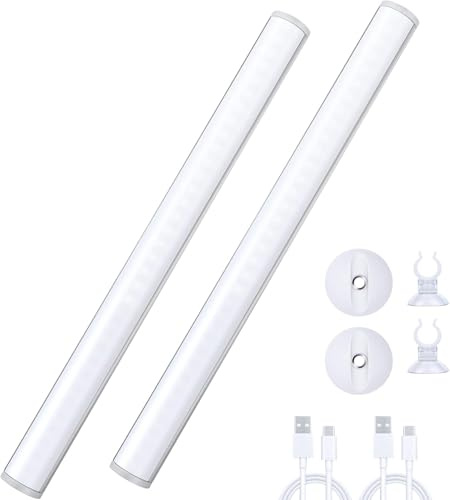 Benature LED Mirror Lights Portable Rechargeable Vanity Light 3 Brightness Touch Control Makeup Light for Bathroom Dressing Room 2 Packs