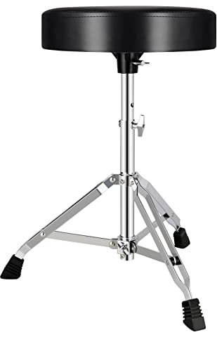 EASTROCK Asiento de tambor ajustable, taburete de tambor redondo, trono de tambor portátil, asiento de tambor con llave de tambor para juego de tambor eléctrico, batería para niños y adultos