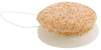 LADY GREEN | Eponge KONJAC - 2 en 1 - Visage - Eclats de Noix - Exfolie & Purifie - 100% Naturelle - Tous types de peaux