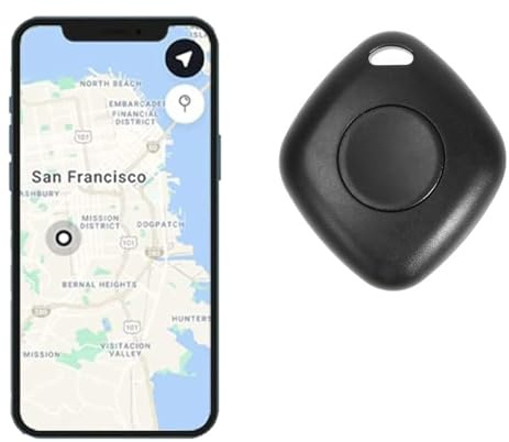 TOTMOX Smart Bluetooth Tracker & Key Finder, nyckellokaliseringsenhet med app, GPS-spårning för barn, nycklar, bagage, appkontroll kompatibel med iOS Android, set om 1, vit