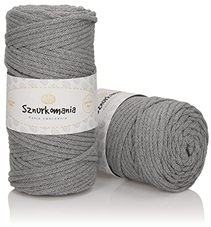 Sznurkomania Cordoncino / 5 mm / 100 metri/filo di cotone con anima in poliestere/filato macramè/filo macramè/filo di cotone intrecciato/spago/filo di cotone/cordicella