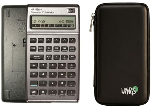 HP 17B II Plus/Hewlett Packard 17BII+ Financial Scientific Calculator + WYNGS Protective Case Black