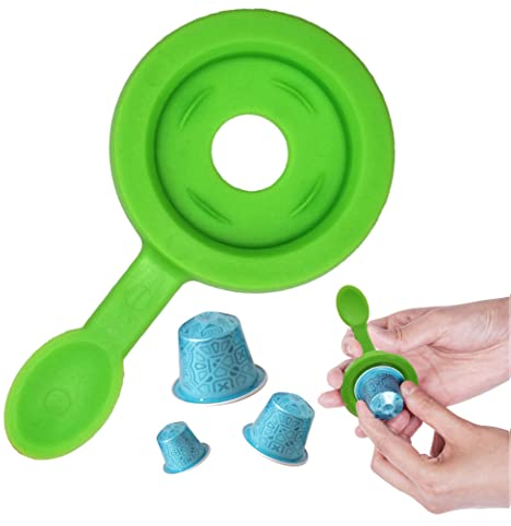 PodCut, återvinning kaffekapsel, kompatibel med Nespressos originalkapsel, kapselöppnare, återvinningsverktyg för poddar, miljövänlig, återanvändbar, lätt, set för nollavfall (grön)