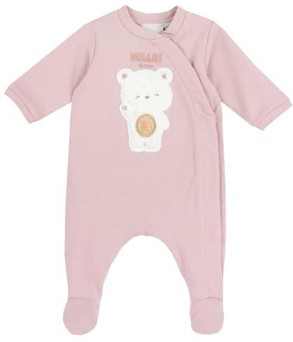 Chicco Tutina Con Apertura Davanti, Pigiama Bimba 0-24, Rosa (4), 3 mesi, Designed in Italy