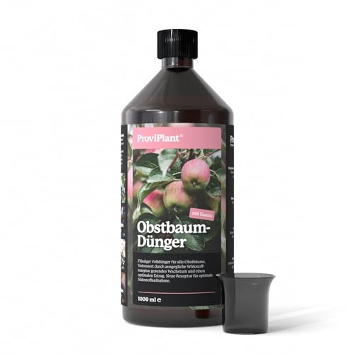 ProviPlant Obstbaum Flüssigdünger – Für Apfel-, Kirsch-, Pflaumenbäume & mehr – 1 Liter Konzentrat für bis zu 200 Liter Gießwasser – Made in Germany