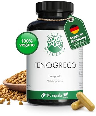 Fieno Greco Capsule - Alto dosaggio: 2.600 mg con il 50% di saponine - Vegano, testato in laboratorio, senza lattosio, senza glutine - 240 capsule - Green Naturals®