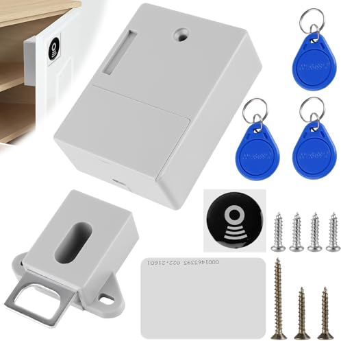 Cerradura electrónica del gabinete: caja de gabinete con sensor de tarjeta IC de batería, cerradura de gabinete con sensor de tarjeta IC, SmartLock inteligente cerradura digital oculta sin agujero