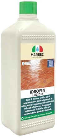 MARBEC IDROFIN LUCIDO 1LT Cera per cotto, pietra e agglomerati cementizi lucida per la finitura dei trattamenti di fondo, con protettivi, impregnanti o cere.