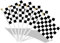 AhfuLife 100 Stück Klein Motorsport Karierte Flagge mit Stab, Mini Rennflaggen Handgehaltene Flaggen für Motorrad Auto Deko Rennsport-Mottoparty, Motorsport Party, Formel-1-Geburtstagsfeier