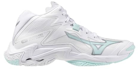 Mizuno Wave Lightning Z8 Mid, Scarpe da Pallavolo Donna, White/Blue Tint (Sistema Taglie Calzature EU, Adulto, Donna, Numero, Media, 39)