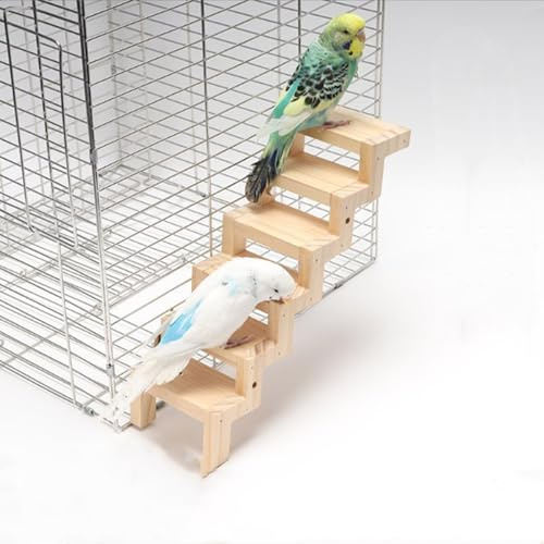 CiCixixi Escalera de Madera para Mascotas Pequeñas, Escalera de Trepa para Hámster, Periquito, Chinchilla y Rata, Puente Multiusos para Jaula, Juguete de Ejercicio y Entretenimiento