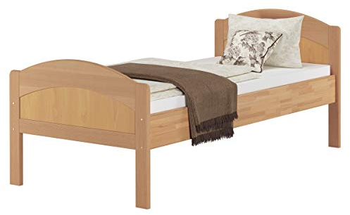 Erst-Holz Massivholzbett geschwungenes Seniorenbett Buche Natur 90x200 Einzelbett Bettgestell 60.75-09 oR