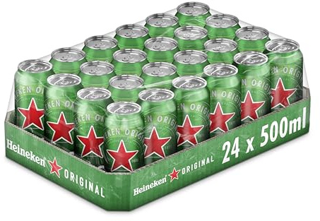 Heineken Lager Bier (Pack 24 Dosen x 500ml) | VERKAUFT VON AMZ_store | bier geschenk, biere der welt, bier set, budweiser bier, geschenk set, geschenke für männer
