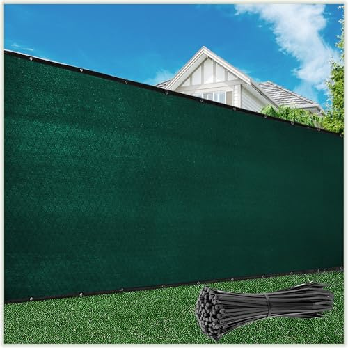 ColourTree 2nd Generation 4' x 50' Green Fence Privacy Screen Windscreen Cover Fabric Shade Tarp Netting Mesh Cloth - Commercial Grade 170 GSM - Heavy Duty - 3 Years Warranty - Custom