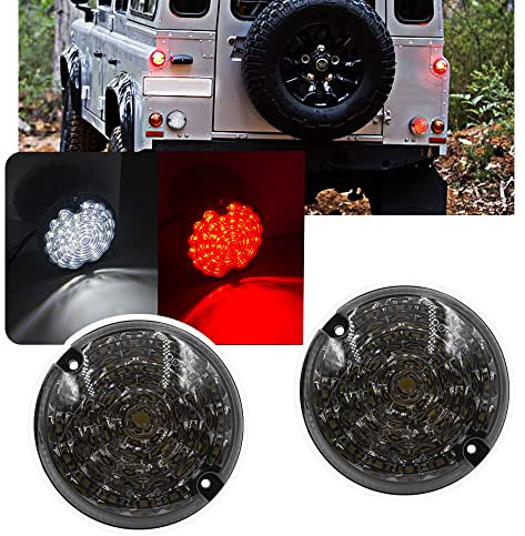 NSLUMO 2 luci di retromarcia a LED rotonde per fendinebbia e retromarcia, compatibili con fendinebbia posteriore (95 mm, fumé)