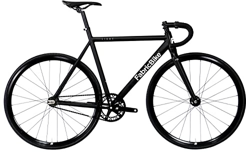 FabricBike Light Pro Fixie, Fixed Gear, Single Speed, Rahmen und Gabel, Aluminium, Räder 28 Zoll, 3 Größen, 4 Farben, 8,45 kg (Größe M) (Light Pro Mattschwarz, M-54 cm)