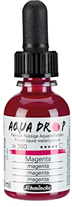 Schmincke - AQUA DROP, aquarelle liquide à base de pigments, magenta en flacon pipette de 30 ml, 24380034, pour la peinture aquarelle, la calligraphie, le lettrage à la main, l'aérographie