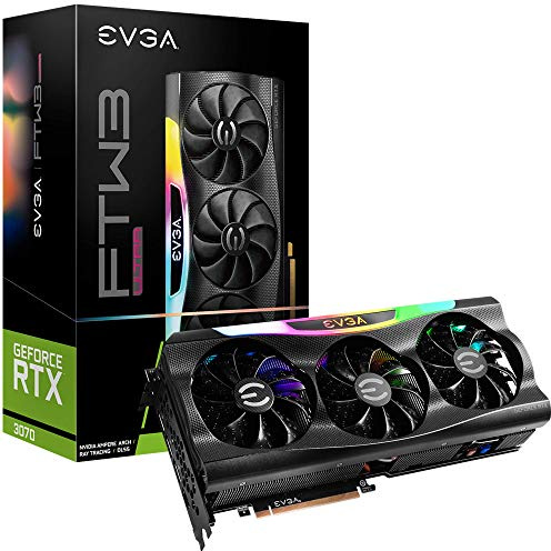 EVGA GeForce RTX 3070 FTW3 ULTRA GAMING, 08G-P5-3767-KL, 8GB GDDR6, iCX3 Technology, ARGB LED, Metal Backplate, LHR